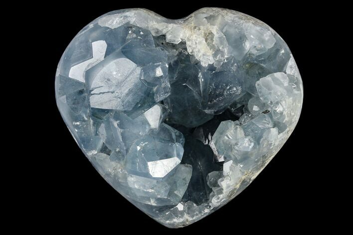 Crystal Filled Celestine (Celestite) Heart Geode - Madagascar #117317